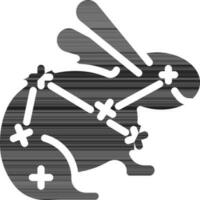 glyphe style constellation lapin icône ou symbole. vecteur