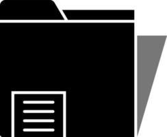 glyphe icône ou symbole de fichier dossier dans noir et blanc couleur. vecteur