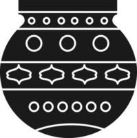 illustration de boue ou argile pot dans noir et blanc couleur. vecteur