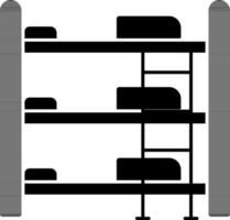 illustration de couchette lit icône dans noir et blanc couleur. vecteur