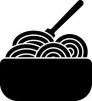 spaghetti bol icône dans noir et blanc couleur. vecteur