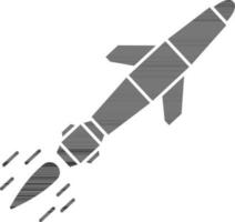 isolé glyphe missile icône dans plat style. vecteur