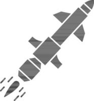 isolé missile ou fusée icône dans noir et blanc couleur. vecteur