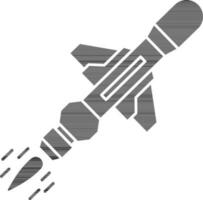 illustration de missile icône dans noir et blanc couleur. vecteur