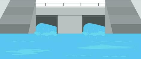 3d illustration de pont plus de rivière élément dans bleu et gris couleur. vecteur