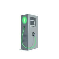mise en charge station pour électrique auto. recharge électronique. vert énergie ou éco concept. vecteur