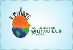 monde journée pour sécurité et santé à travail concept. sécurité et santé à travail concept. modèle pour arrière-plan, bannière, carte, affiche. vecteur illustration.