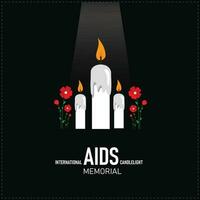 international sida aux chandelles Mémorial. modèle pour arrière-plan, bannière, carte, affiche. vecteur illustration.