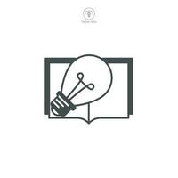 apprentissage. ouvert livre et ampoule icône symbole modèle pour graphique et la toile conception collection logo vecteur illustration
