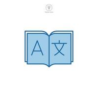 Langue apprentissage icône symbole modèle pour graphique et la toile conception collection logo vecteur illustration