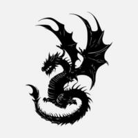 noir dragon vecteur silhouette