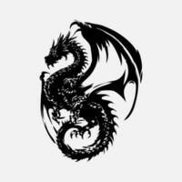 noir dragon vecteur silhouette