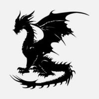 noir dragon vecteur silhouette