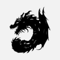 noir dragon vecteur silhouette