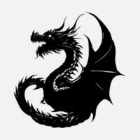 noir dragon vecteur silhouette