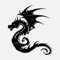 noir dragon vecteur silhouette