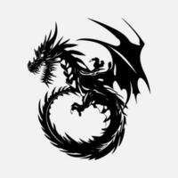 noir dragon vecteur silhouette