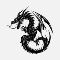 noir dragon vecteur silhouette