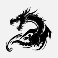 noir dragon vecteur silhouette