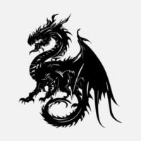 noir dragon vecteur silhouette