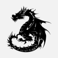 noir dragon vecteur silhouette