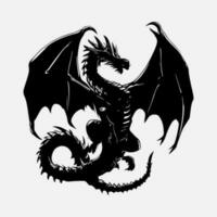 noir dragon vecteur silhouette