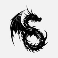 noir dragon vecteur silhouette