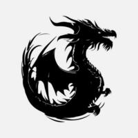 noir dragon vecteur silhouette