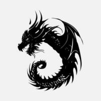 noir dragon vecteur silhouette