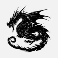 noir dragon vecteur silhouette