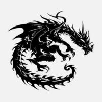 noir dragon vecteur silhouette