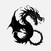 noir dragon vecteur silhouette