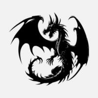 noir dragon vecteur silhouette