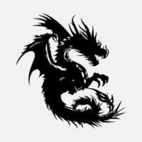 noir dragon vecteur silhouette