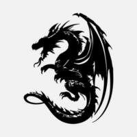 noir dragon vecteur silhouette