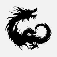 noir dragon vecteur silhouette