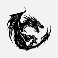 noir dragon vecteur silhouette