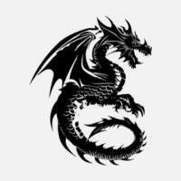 noir dragon vecteur silhouette