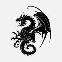 noir dragon vecteur silhouette