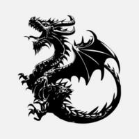 noir dragon vecteur silhouette