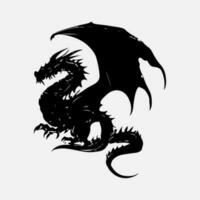 noir dragon vecteur silhouette