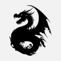 noir dragon vecteur silhouette