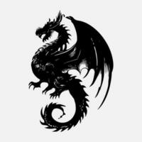 noir dragon vecteur silhouette