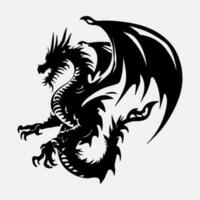 noir dragon vecteur silhouette