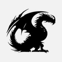 noir dragon vecteur silhouette