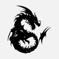 noir dragon vecteur silhouette