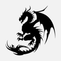 noir dragon vecteur silhouette