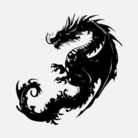 noir dragon vecteur silhouette