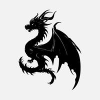 noir dragon vecteur silhouette