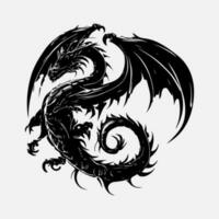 noir dragon vecteur silhouette